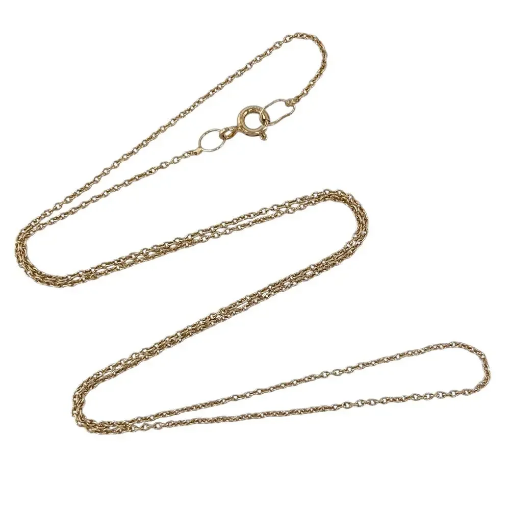 Gold Tone Cable Link Chain | Vintage Sterling Silver 925 | 18